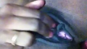 Fingering my shaved black pussy close up homemade solo