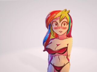 Rainbow Dash с шикарными сиськами [Моя CG анимация бесплатно]