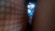 He put a girl in a jumpsuit and stockings in doggy style
