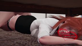 Step Mom Stuck and Fucked Under the Bed