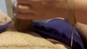 Curvy Swedish MILF gives big cock handjob in public spa