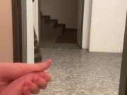Czech twink trying to get caught jerking off in public toilet