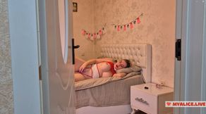 Caught on Camera - She Thought She Was Alone, I spy on my stepsister masturbating and film it on camera