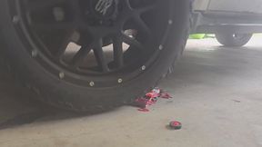 Chrissy running trucks over with her truck
