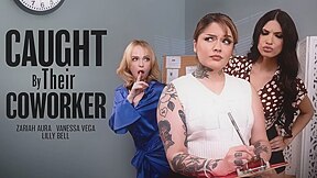 Caught By Their Coworker With Zariah Aura, Lilly Bell And Vanessa Vega