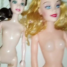 My submissive girlfriend Lily and her lesbian friend Riley, get naked and I masturbate when I see them, fetish doll, submissive, threesome doll, sex toy