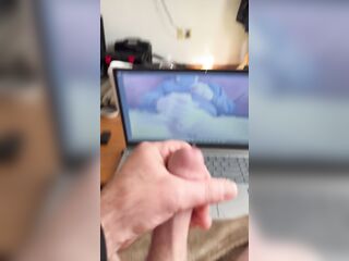 Watching myself stroke and cum