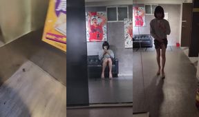 Shemale Ting Xuan destroyed in public outdoor orgasm