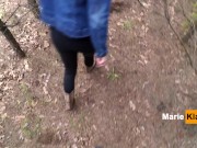 Public blowjob pov in forest, we were nearly caught, outside cumshot mouth