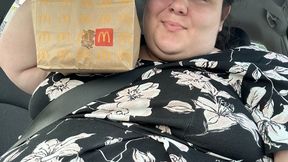 Big Fast Food Breakfast in My Car, Pulling My Tits and Belly Out — SSBBW Marigold