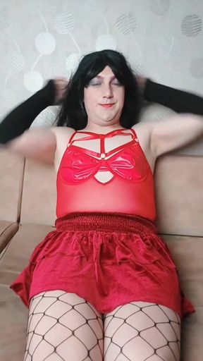 Electra Hot Femboy Model Red Lights