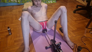 Naked guy fucking machine