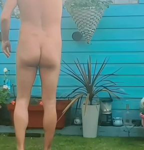 Naked Gardening & Huge Buttplug