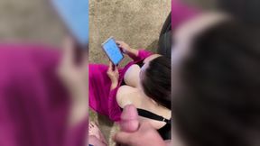 Mom's interrupted phone tease ends in sloppy cock&#x1F346;-sucking creampie chaos