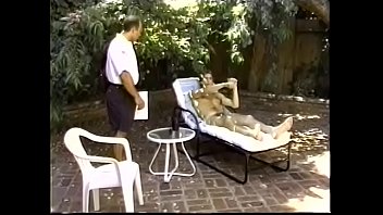 Overstuffed musclehead postman Anthony Gallo needs to get an acknowledgement about the place of delivery from guy taking the sun naked