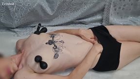 The Girl Is Bored Without Dick and the Vibration Saves Her