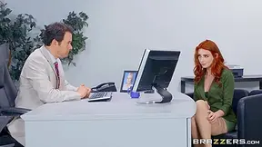 A Red Headed Babe Makes Love With Her Co-worker In The Office - Lacy Lennon