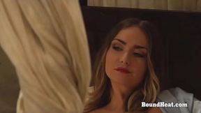 Pale White Submissive Gets Whipped and Groans by Dominant Mistress