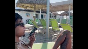 SEX at the nudist resort rooftop