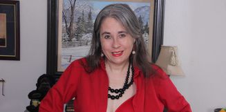 Sexy grandma with gray hair showing her naked body