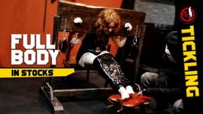 Ticklish Chiara | Cruel Feet and Armpits Tickling in Stocks