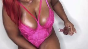 Curvy Ebony Babe Gets Spit On