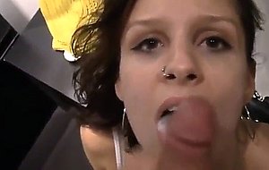 Busty girlfriend fucking in the dressing room