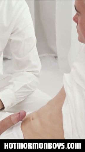 Young Blonde Mormon Twink Boy Pleasured By Priest   Clip 1
