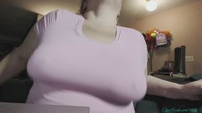 Thin Pink Shirt Tits