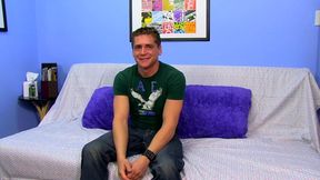 Max gets horny and start jerking his cock after interview