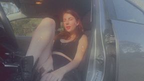 Pulled over to cum - white ankle sock fetish