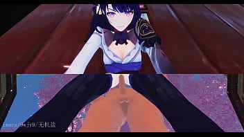 Baal stuck in a wall gets fucked by a man, Aether fucks Ayaka in front of a wall, Yae fucks a man