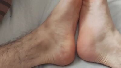 Very skinny blonde shows off his skinny body, legs and feet