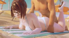 Check out Mei From Overwatch wearing a sexy bikini with nipple slip ( Overwatch Parody )