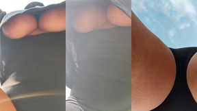 rolling with my tits outdoors