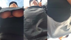 rolling with my tits outdoors