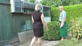 Neighbor gets lucky in the garden while helping a horny housewife