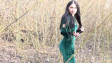 Andra Brazil sucks cock in the forest