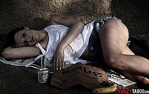 Homeless teen with big ass fucked by a dirty stranger after he helped her