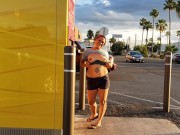 Sexy Latina Hotwife flashing in public compilation