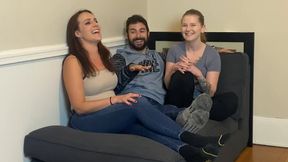 Two girls share the spotlight &mdash;  making every blowjob a thrilling experience