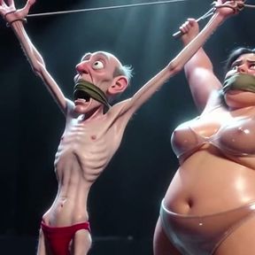 Old Man Tied up - Humiliated by Fat SSBBW with Whip