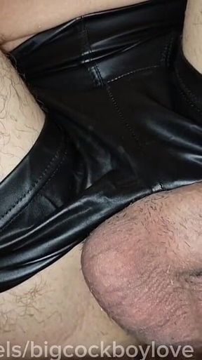 For the First Time, a Big Cock Came Out of My Leather Pants, and My Cum Poured Out. Hot Exclusive