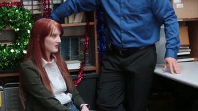 Redhead teen 18+ Thief Fucked By A Security Guys Hard Cock