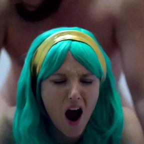 Blue Haired Girl Getting Fucked From Behind