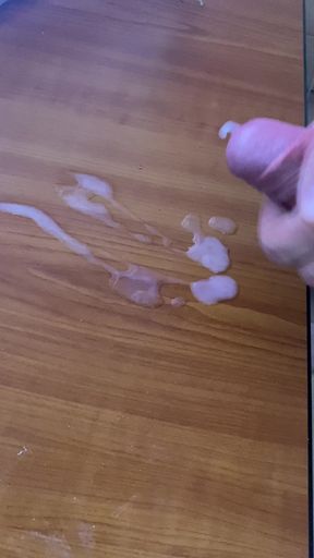 Morning handjob routine and big cum shot