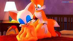 Tails Fucks Rouge Hard for Intense Hentai Sex & Pixelated Creampie