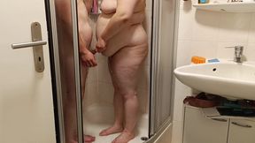 Hot shower moment, I soap her whole body