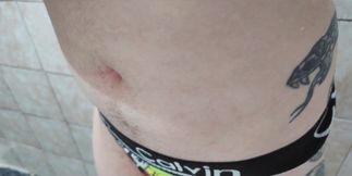 I Caress, Squeeze and Inflate My Hairy Belly