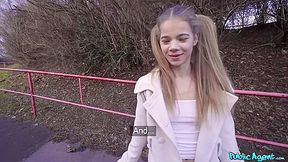 Cute Teen 18+ Sabrina Spice Takes My Money For Blowjob In The Forest